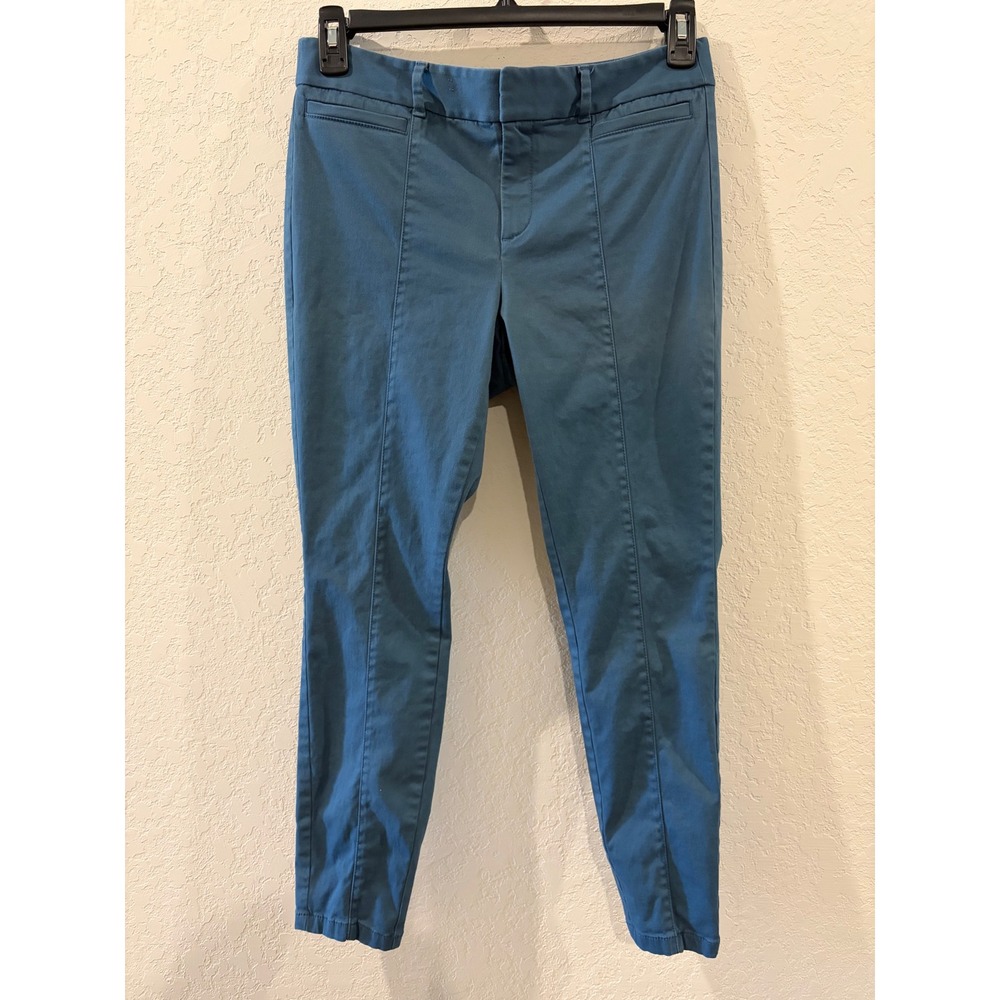 LOFT Blue Skinny Ankle Pants Front Seam Petite 8P
